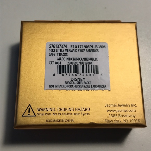 Disney 10k Gold & Pearl Shell Ariel Theme Earrings - Picture 6 of 8